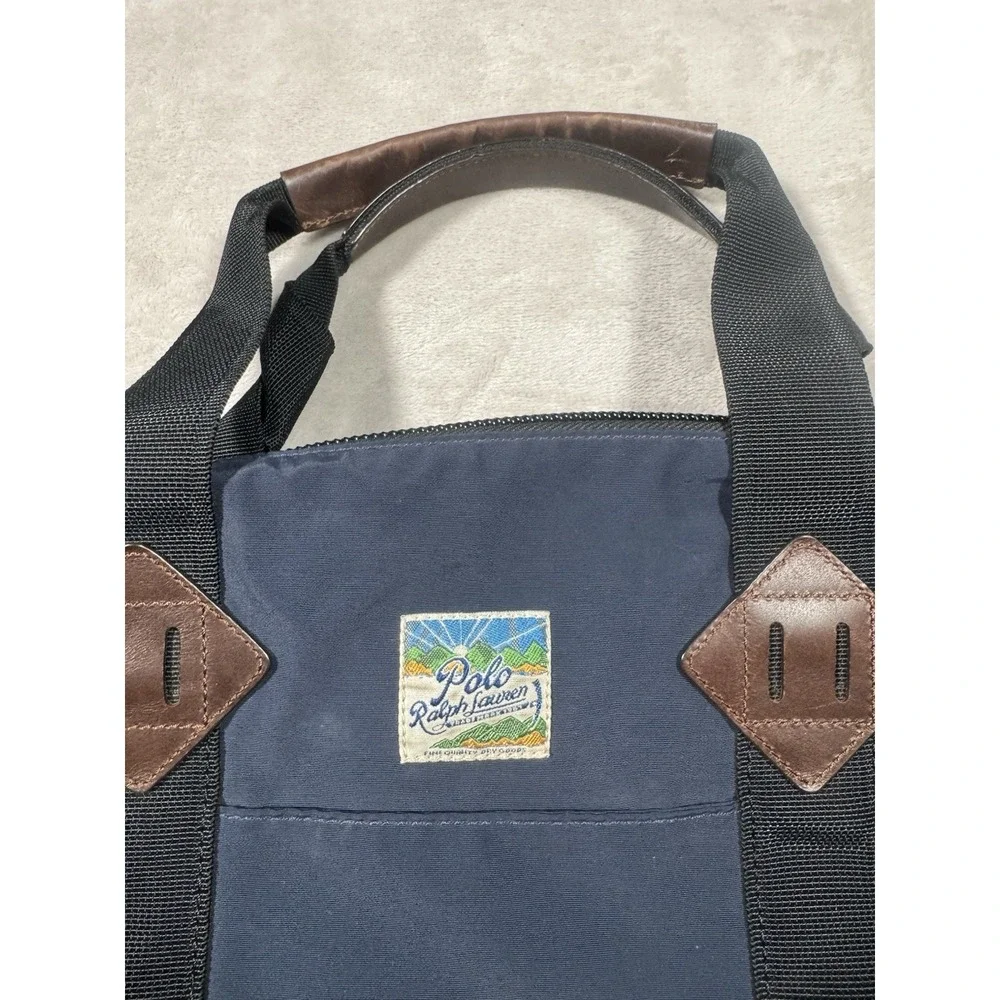 Polo Ralph Lauren Duffle Bag Navy Blue Nylon Weekender Summer Vacation Rare